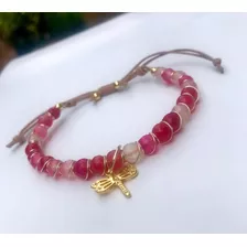 Pulsera/ Brazalete De Protección Rígido De Ágata Facetada