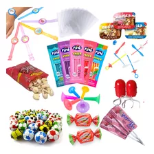 Kit Brinquedos E Doces 220 Itens Lembrancinha Festa Infantil