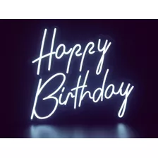 Placa Luminoso Neon De Led - Happy Birthday - 1mx90cm