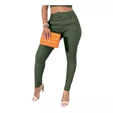 Calça Feminina Bomber Army Bengaline Com Bolso E Cordão Top