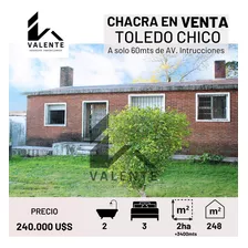 En Venta Chacra En Ph, Toledo Chico (a 60 Mts De Av. Instrucciones). Gran Propiedad A Restaurar, Con 248 M² Edificados Totales, En Terreno De 2ha Y 3400m². ¡mucho Potencial!