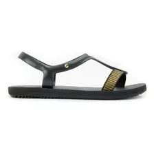 Sandalia Feminina Kenner Sandal Glam Hry 02 Preta Dourada