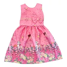 Vestido Temático Infantil Florais Bailarina E Gato Promoção