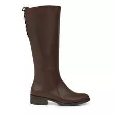 Bota Cuero Mujer Caña Alta Briganti Zapato Urbano Mcbo24470