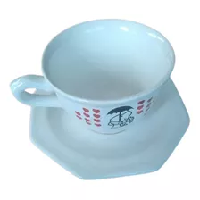 Juego De Tazas Con Platitos De Ceramica X6