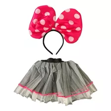 Disfraz Falta Tutu Minnie Mouse Con Diadema Orejas Grandes