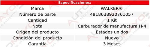 Kit Carburador Walker Biscayne V8 5.7l 1969_1970 Foto 2