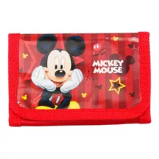 Carteira Infantil Do Mickey Vermelha Com Ziper 