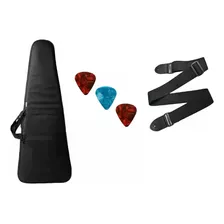 Kit Bag Case Luxo Leve Estofado Para Guitarra + Brindes