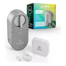 Fechadura Digital Inteligente Positivo Kit Smart Fechadura Wi-fi Com Smart Hub E Sensor De Abertura 11171818 Prata