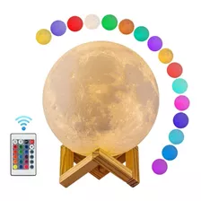 Lámpara Táctil Luna 3d Led 16 Colores Usb Hogar Velador