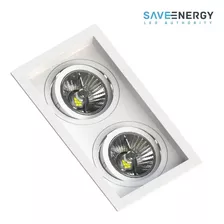 Spot Embutir Recuado P/ 2 Lâmpada Ar70 Gu10 Save Energy Cor Branco 110v/220v