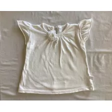 Mimo&co. Remera Blanca / Flor Tul. Talle 1 #atu147