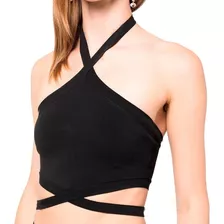 Top Tiras Halter Y2k Aesthetic Goth Punk Raver