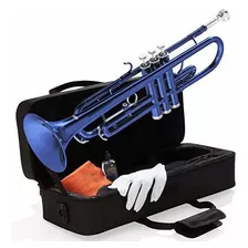 Mendini Azul Laca Brass Trompeta Sib - Mtt-bl.