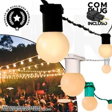 Varal De Luzes Cordão De Iluminação 20m 50cm C/lamp Led 1w Cor Da Luz Preto Led 1w Bulbo Leitoso 110v