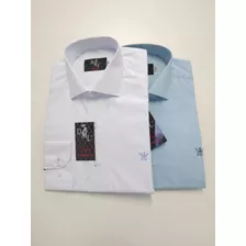 Camisas Dml Modas Manga Longa Kit Com 2 Peças Algodão Misto