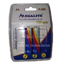 Pila Aa Megalite Recargables P298 Cilíndrica - Pack De 2 Unidades