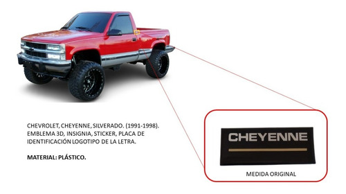  Emblemas Chevrolet Cheyenne Laterales  1991-1998. Foto 4