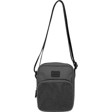 Bolsa Masculina E Feminina Shoulder Bag Olympikus Super Nova Cor Cinza/preto Desenho Do Tecido Liso