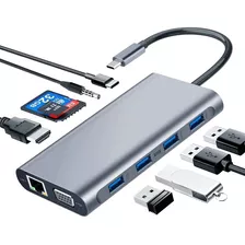 Hub Usb Tipo C Hdmi Macbook Pro 4k Micro Sd Mac 10 En 1 Adap