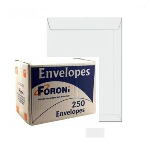 Cx Envelope Branco Folha Oficio/a4 24x34cm 250un Foroni