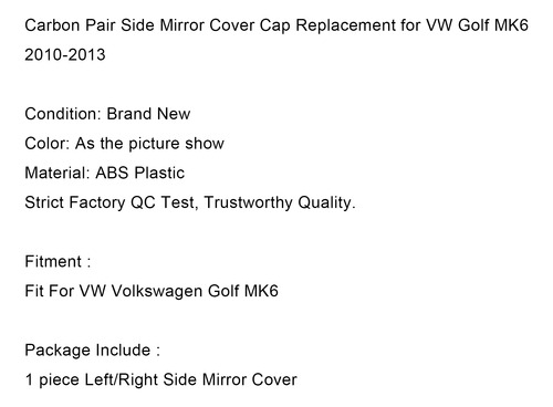 Repuesto De Tapa De Espejo Para Volkswagen Golf Mk6 2010-201 Foto 8