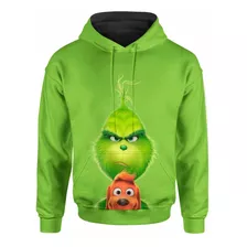 Sudadera Sublimada El Grinch Mueca Perro Sonriente