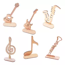 30 Lembrancinha Totem Mdf Cru 15cm Instrumento Nota Musical