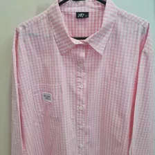 Camisa Xadrez Rosa Feminina 