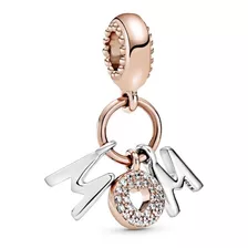 Charm Pandora Plata Letras Mama Mom Piedras Rose Gold Piedra