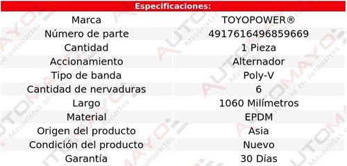 Banda Alternador Toyopower Quest V6 3.5l Nissan 2004-2009 Foto 4