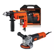 Combo Black + Decker Taladro 13mm + Amoladora 115mm Fs