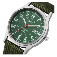 Relógio Masculino Esportivo Militar Soki Pulseira Verde