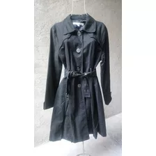 Kenneth Cole Gabardina Negra Grande L G Trench 