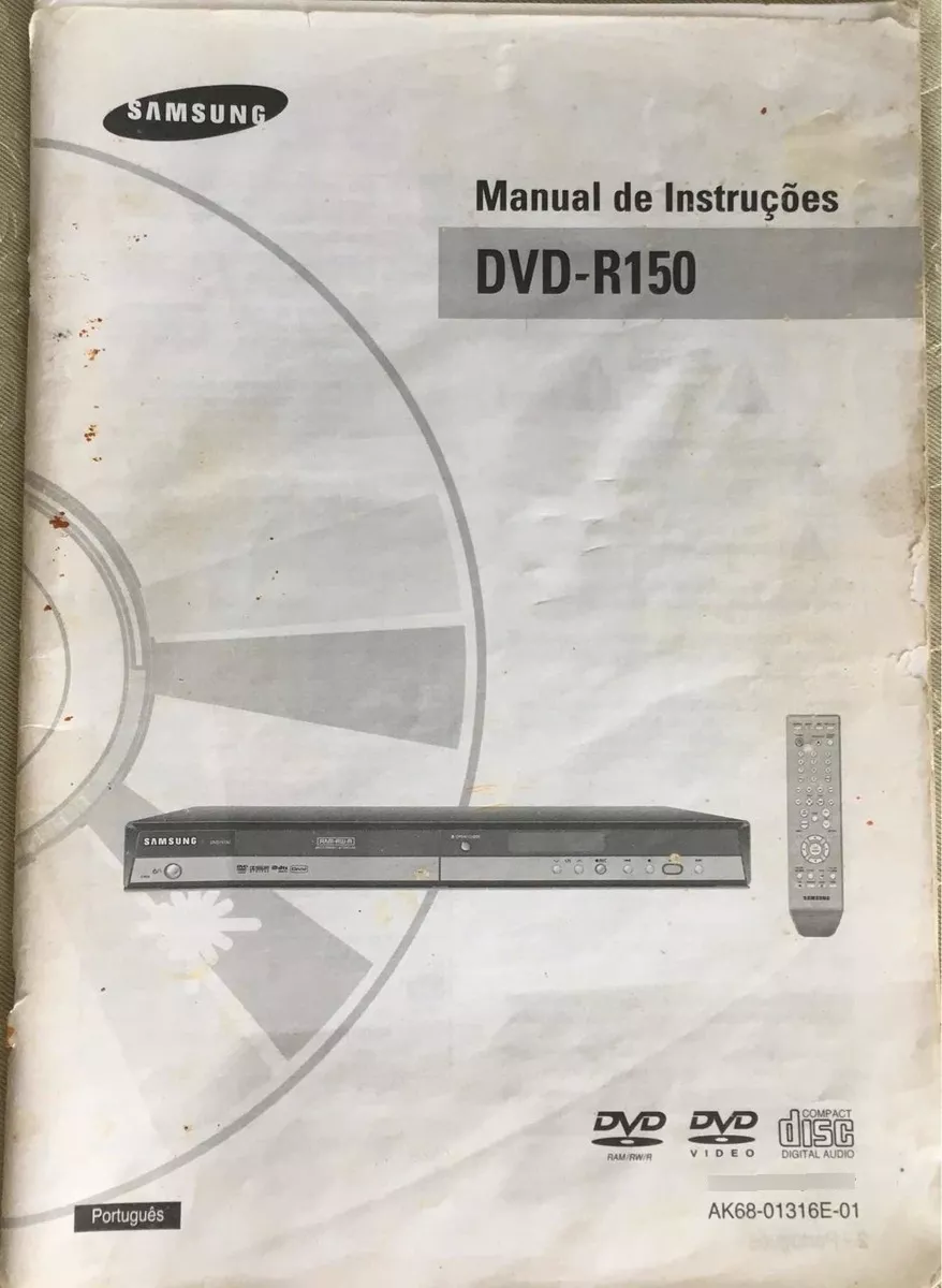 Manual De Instruções Gravador De Dvd Samsung R-150 Original