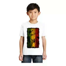 Camiseta Camisa Cantor Bob Marley Reggae Infantil Criança B