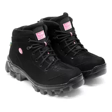 Bota Coturno Feminino Com Palmilha Em Gel Com C.a E Bico Pvc