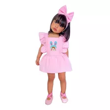 Romper Body Fantasia Metoo Doll Rosa Roupa Mesversario Bebe