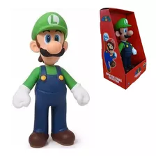 Boneco Luigi Super Mario Bros Miniatura Figura Original 23cm