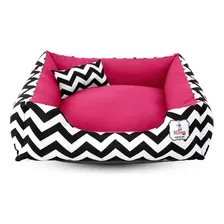 Cama P/ Cachorro Gato Caminha Pet 70x70 100% Lavável+ Brinde Cor Chevron Pink