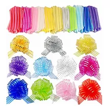 22 Pieces Pull Bow Mixed Color Large Organza Gift Bows ...