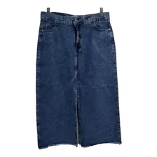Pollera Jeans Con Tajo Tendencia 