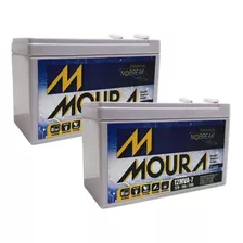 Kit X2 Bateria Estacionaria Moura 12v 7ah P/ Nobreak Alarme 