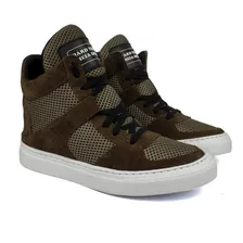 Tênis Feminino Treino Confort Couro Sneakers Cano Alto Leve