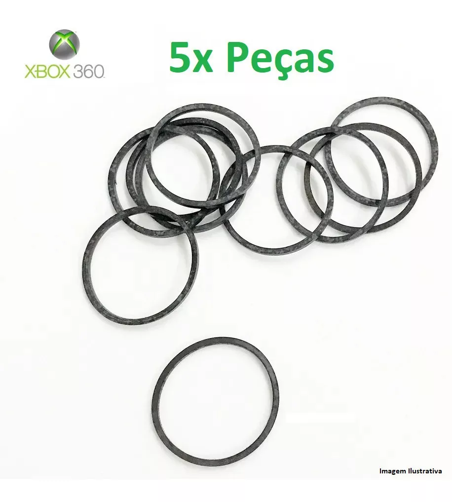 Kit 5 - Correia Borracha Gaveta Drive Xbox 360 Fat Ou Slim 