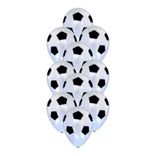 10 Globos De Latex Estampados Pelota Futbol Pentagono