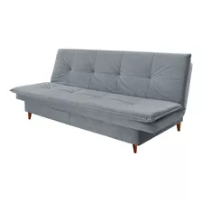 Sofá Modular Reclinable Deseo's Mirage Mirage De 3 Cuerpos Color Gris Ceniza De Tela Pana Y Patas Color Marrón Oscuro De Madera Derecho