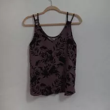 Blusa, Púrpura Con Flores Negras