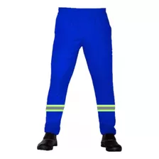 Calça De Uniforme Brim Azul - Com Faixa Refletiva 